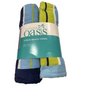 Oasis Outdoor 2-Pack Beach Towel 28 in x 58 in Multi Color